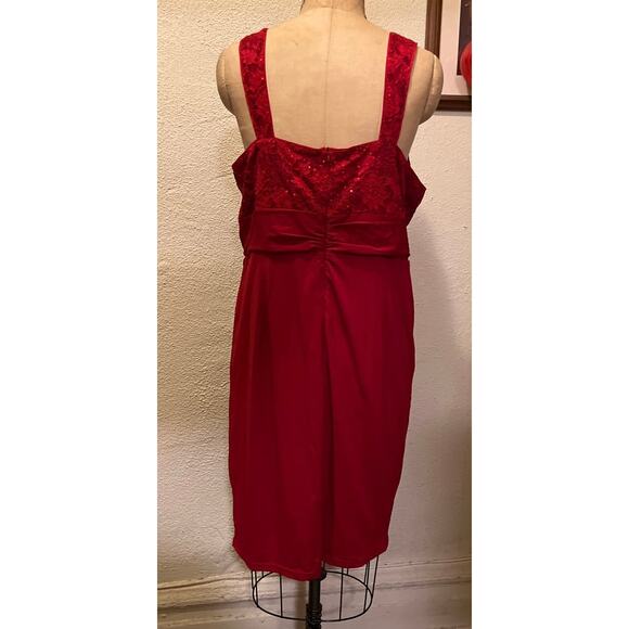 Grace Karin Contrast Fabric Sweetheart Neck Party Dress Red Size 2XL - Picture 7 of 12